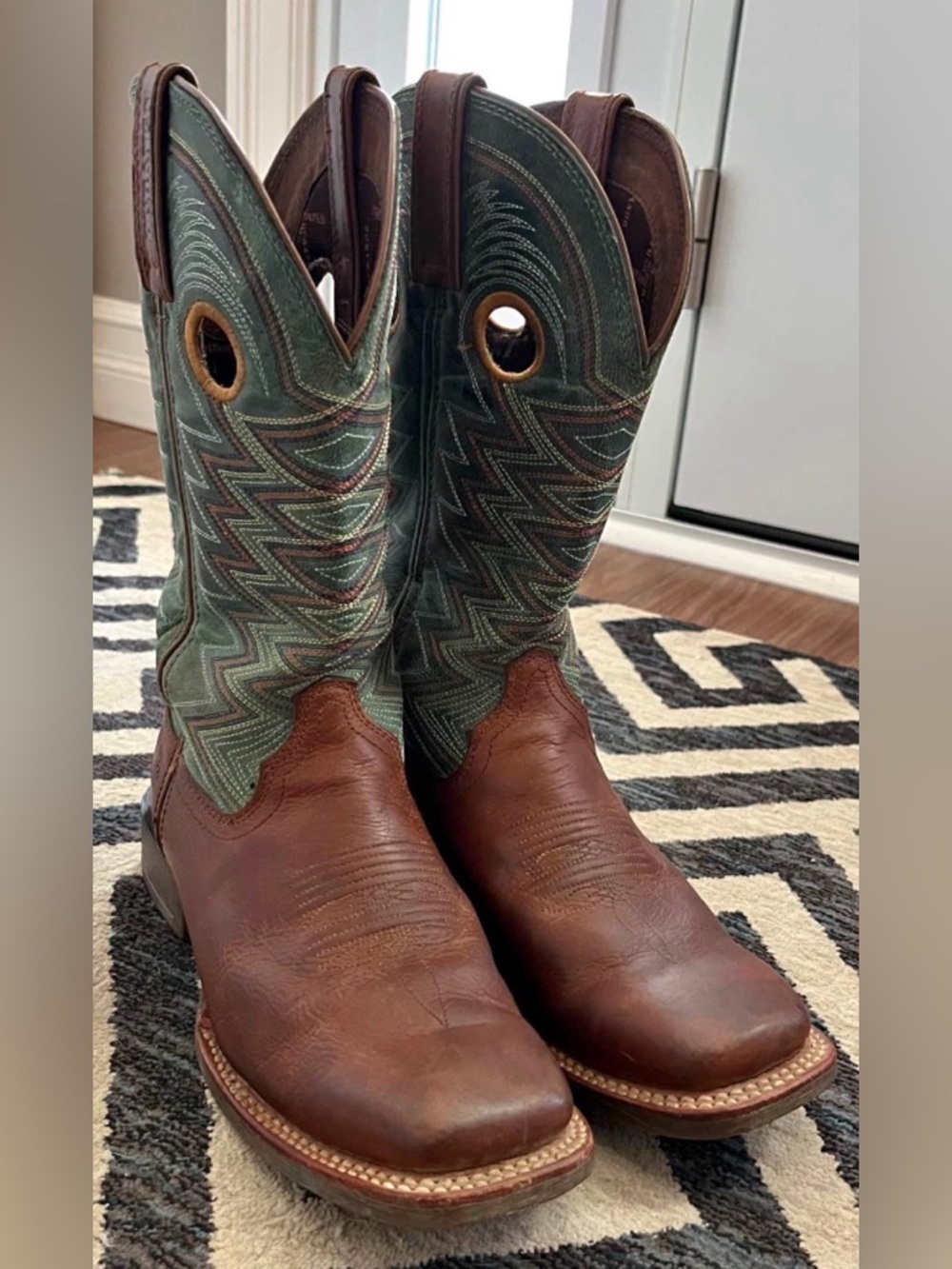 Durango Brown and Tan Western Pull-On Boot Interior Detail Women